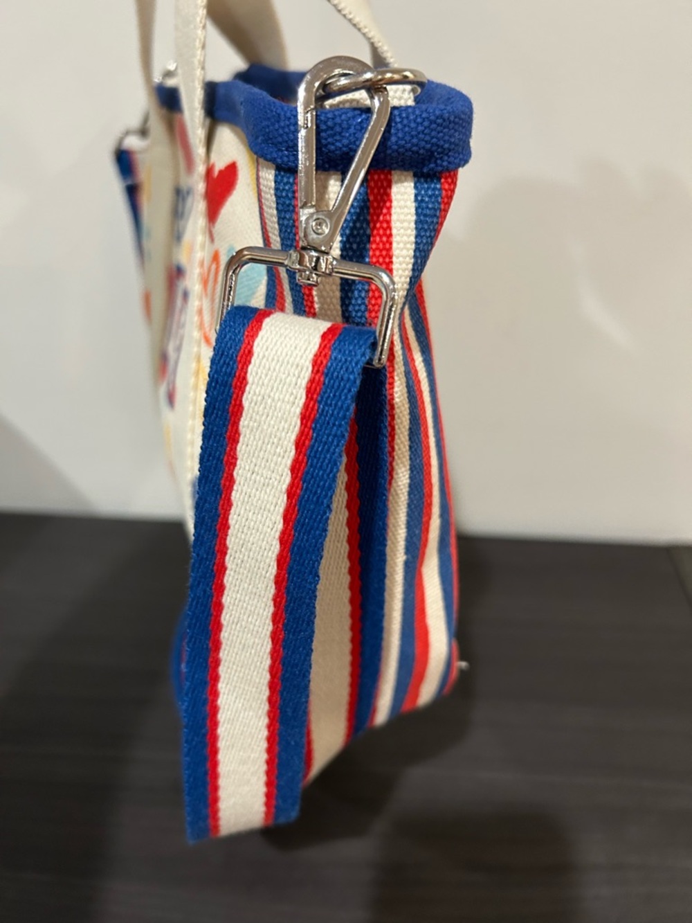 Brighton Red, White and You, Canvas Heart Print Tote, 14x8x3, EUC - Picture 7 of 11